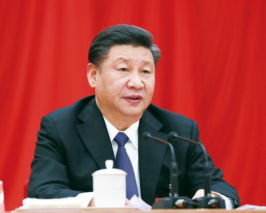 中國共產(chǎn)黨第十九屆中央委員會第三次全體會議，于2018年2月26日至28日在北京舉行。中央委員會總書記習近平作重要講話。 新華社記者 鞠鵬/攝
