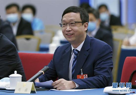  5月23日，全國政協(xié)委員劉旗在政協(xié)聯(lián)組會(huì)上發(fā)言。新華社記者 謝環(huán)馳 攝